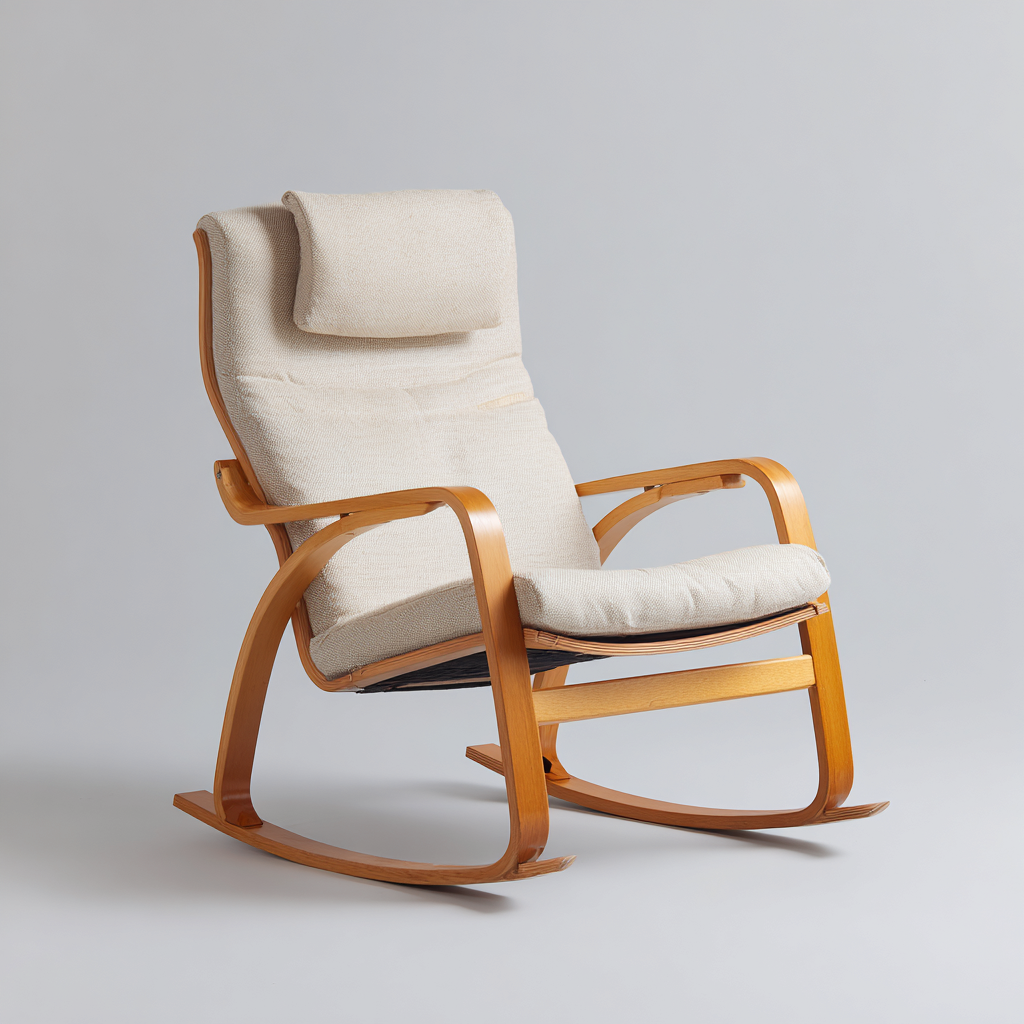 Mecedora - tela - 104x67x102 cm - beige-madera clara - estilo moderno escandinavo-Bamboogonest