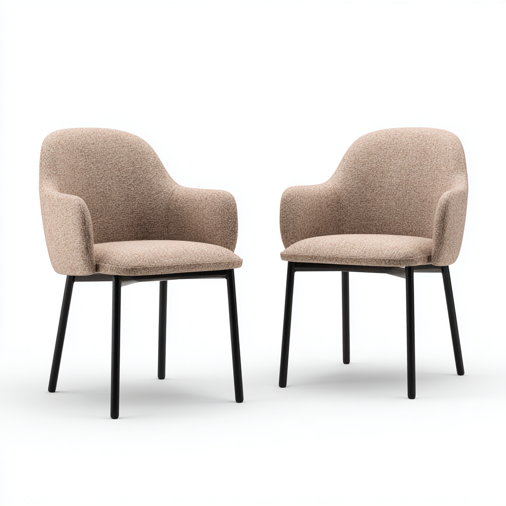 Silla de jardín - tela-metal - 57x60x82 cm - beige - diseño contemporáneo-Bamboogonest