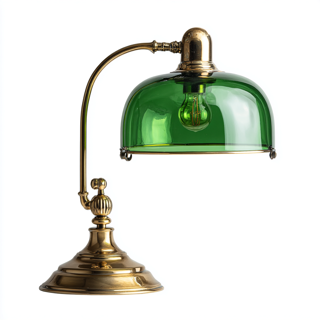 Lámpara de mesa-metal-vidrio-22x36 cm-verde-dorado-clásico-Bamboogonest