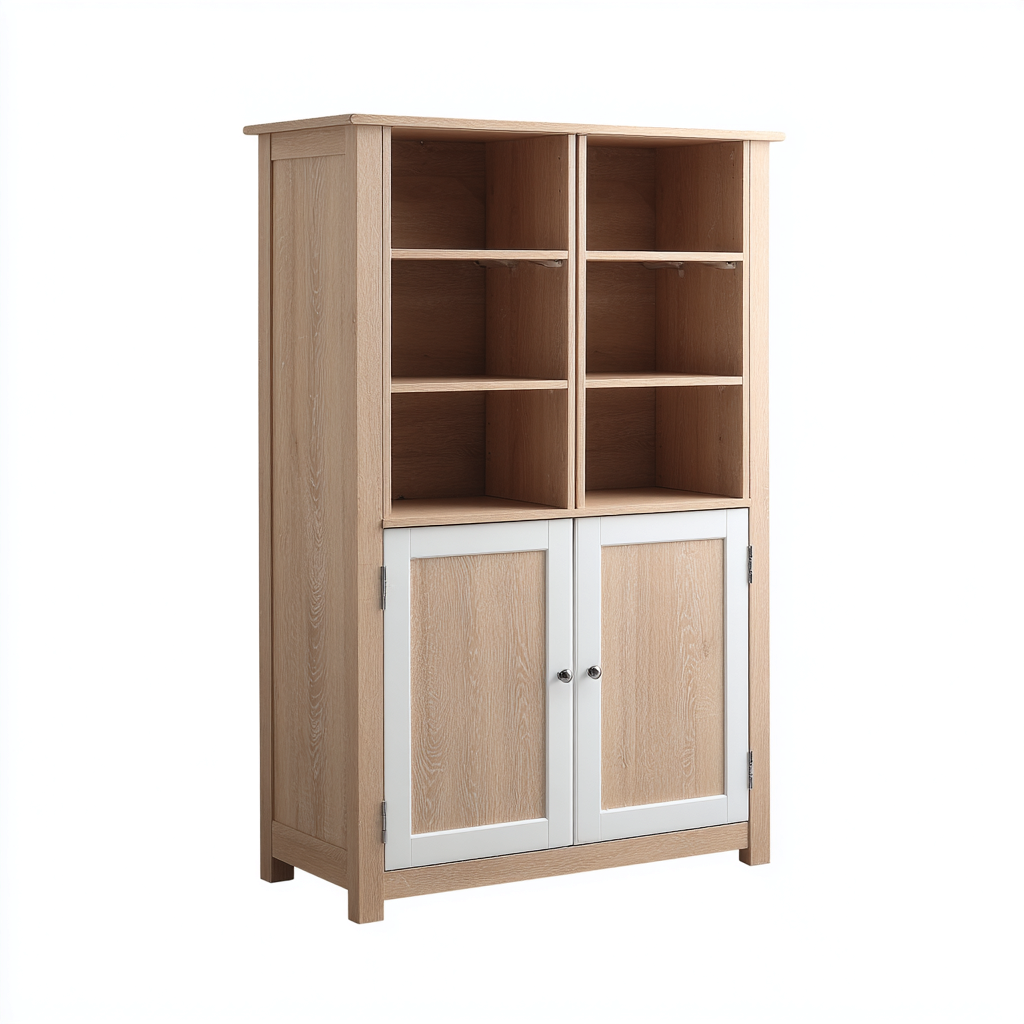 Zapatero-madera-MDF-75x34x150 cm-roble claro-diseño moderno-Bamboogonest