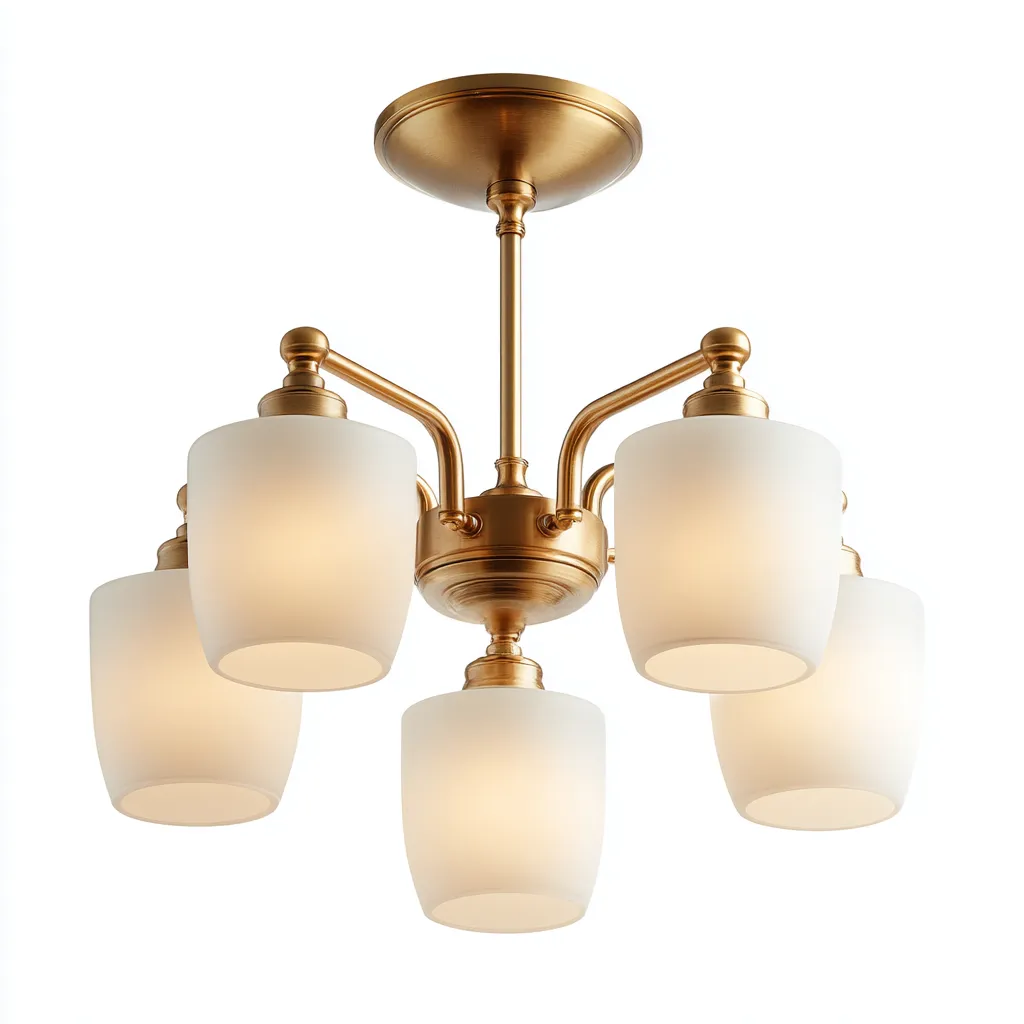 Lámpara de techo - metal - cristal esmerilado - 48x32 cm - latón-blanco mate - estilo clásico moderno-Bamboogonest