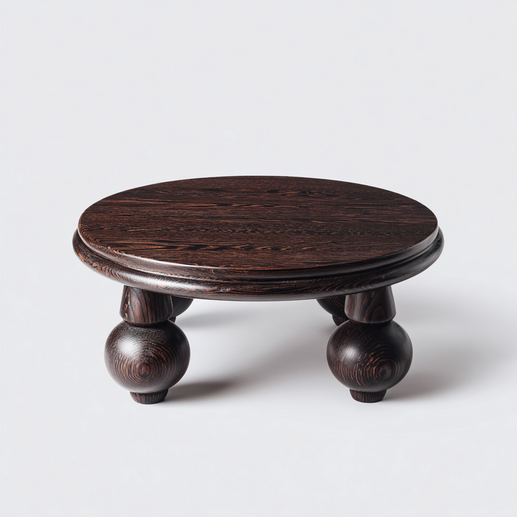 Mesa de centro - madera maciza - 68x30 cm - marrón oscuro - diseño moderno-Bamboogonest