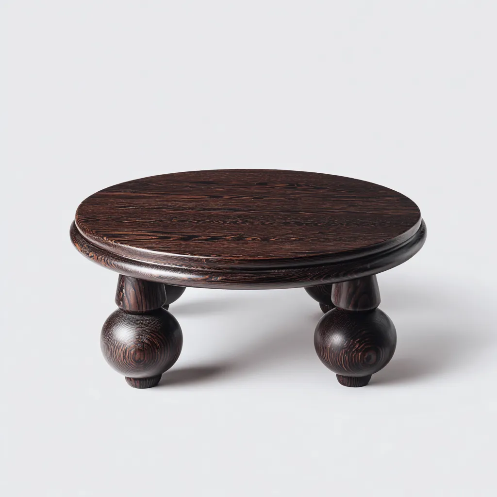 Mesa de centro - madera maciza - 68x30 cm - marrón oscuro - diseño moderno-Bamboogonest