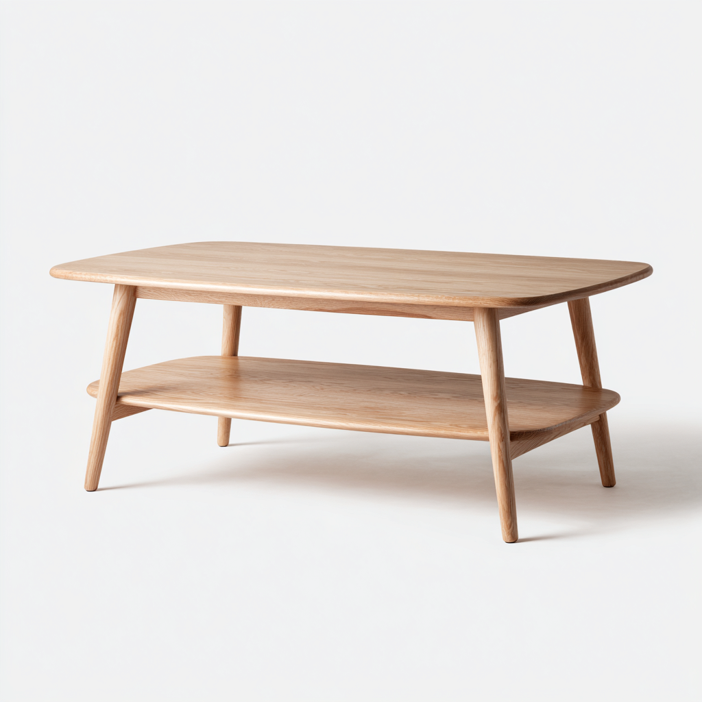 Mesa de centro - madera - 110x60x45 cm - madera natural - diseño nórdico funcional-Bamboogonest