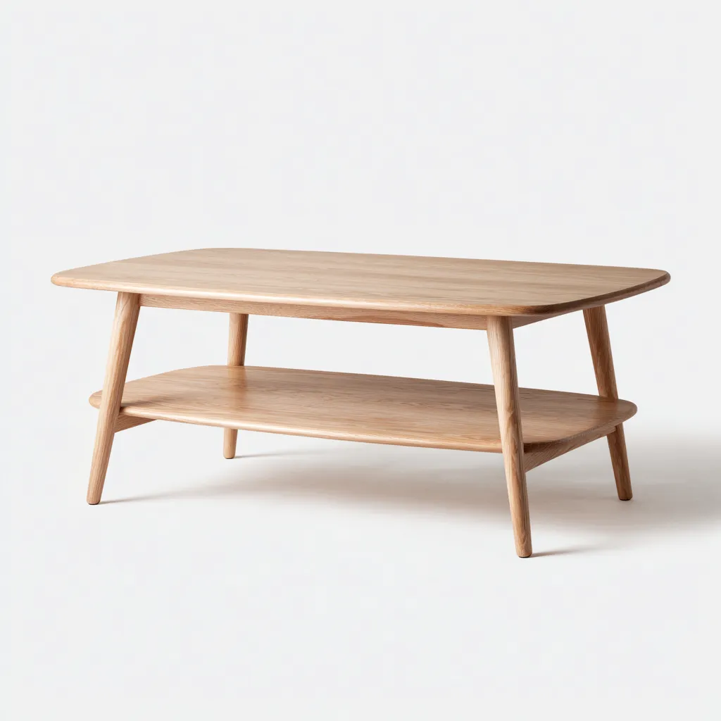 Mesa de centro - madera - 110x60x45 cm - madera natural - diseño nórdico funcional-Bamboogonest