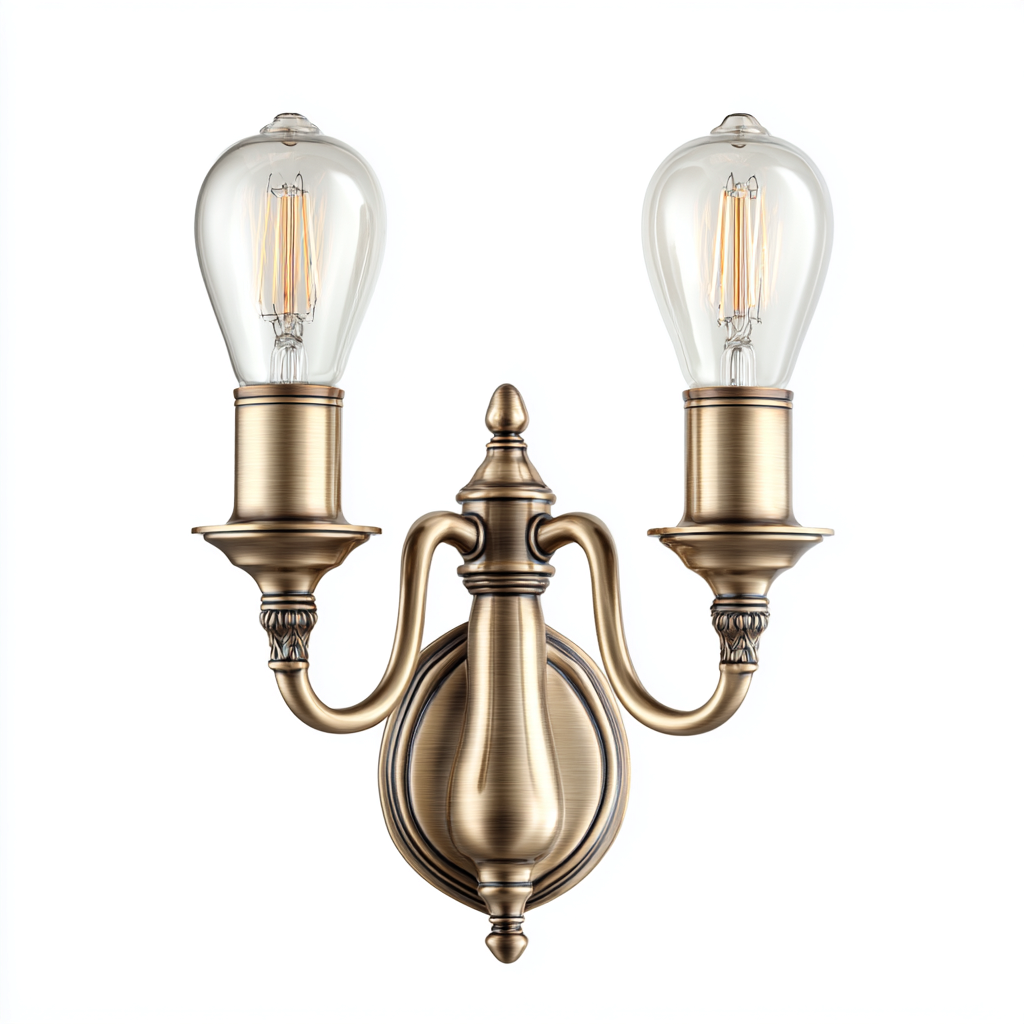 Aplique de pared - metal - vidrio - 28x40 cm - latón-transparentes - diseño clásico-Bamboogonest