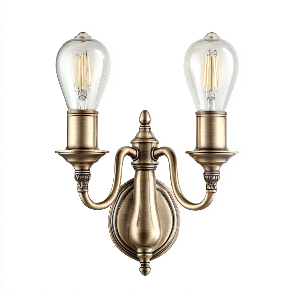 Aplique de pared - metal - vidrio - 28x40 cm - latón-transparentes - diseño clásico-Bamboogonest