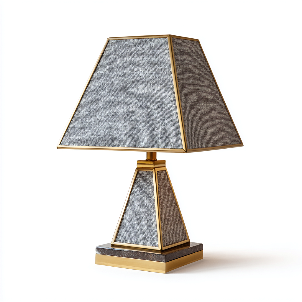 Lámpara de mesa - metal - tejido - 34x56 cm - gris - diseño moderno-Bamboogonest