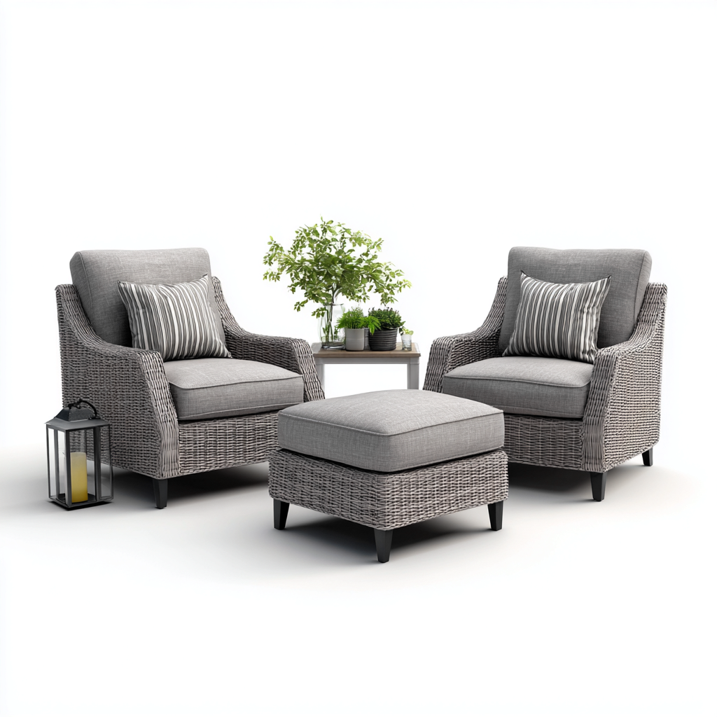 Sofá de jardín - ratán sintético - 95x85x90 cm - gris - diseño moderno-Bamboogonest