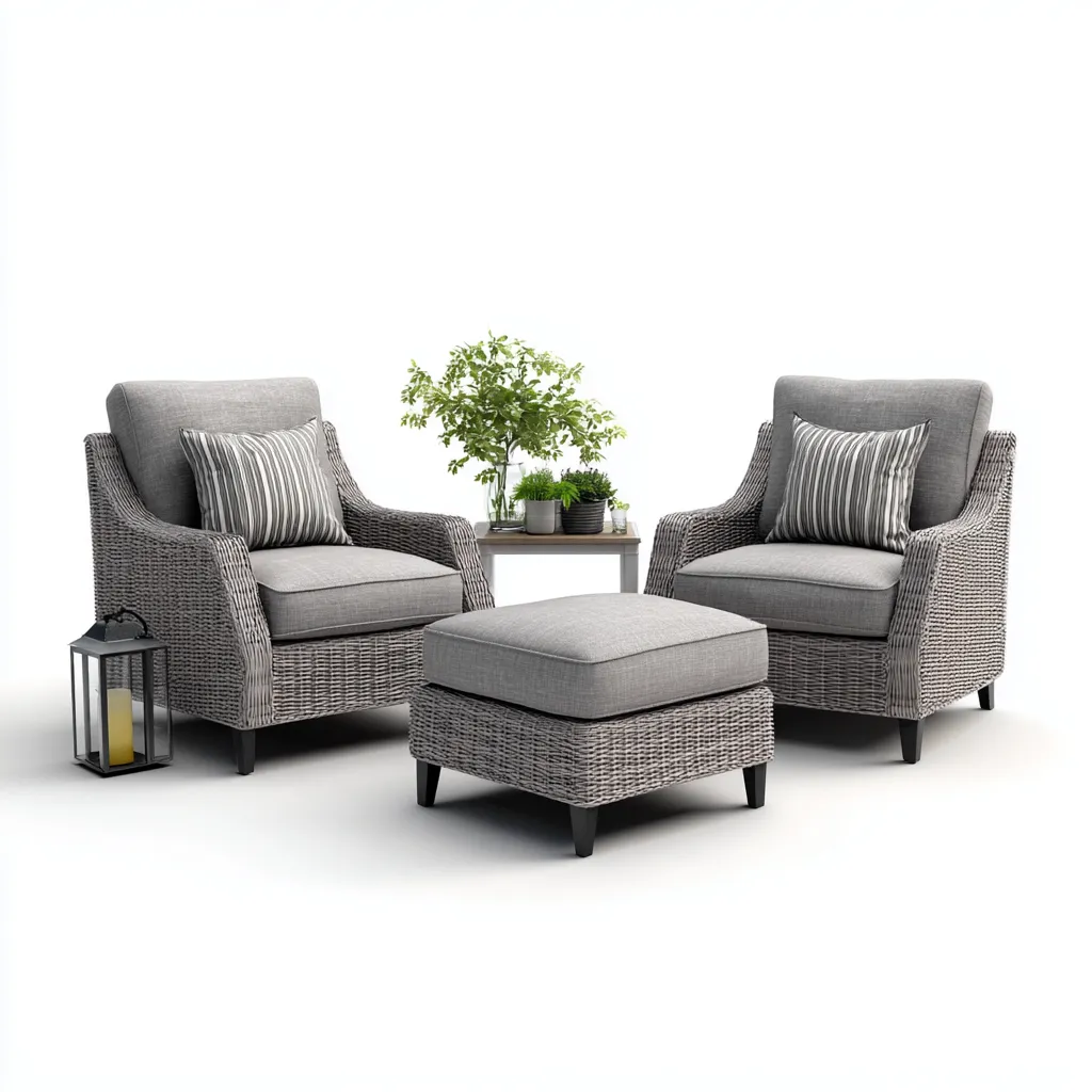 Sofá de jardín - ratán sintético - 95x85x90 cm - gris - diseño moderno-Bamboogonest