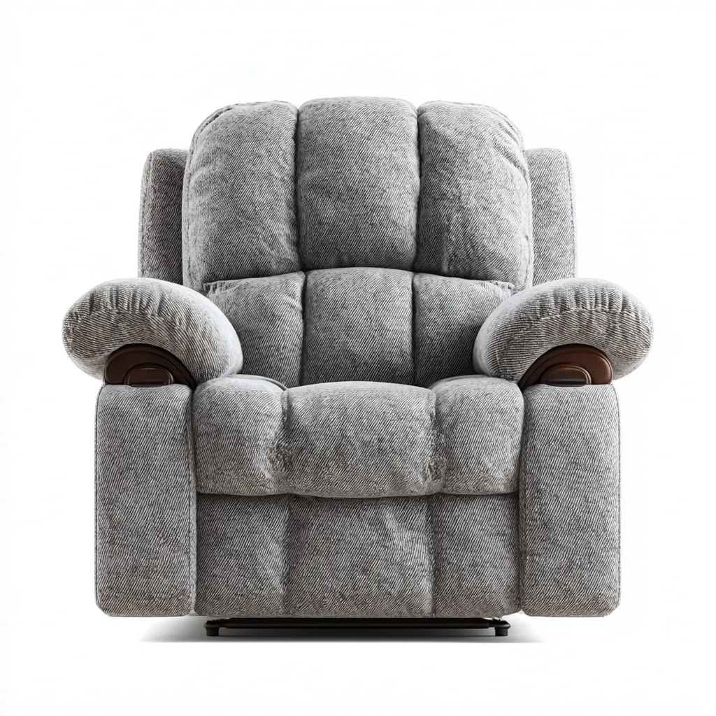 Sillón reclinable - tela - 107x103x106 cm - gris - diseño moderno-Bamboogonest