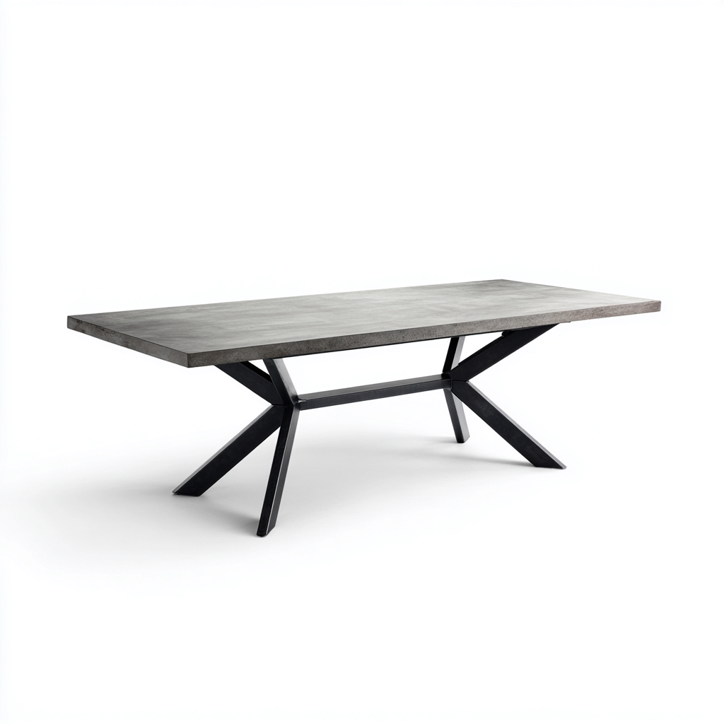 Mesa de jardín - metal - madera - 210x95x75 cm - gris-negro - estilo moderno-Bamboogonest