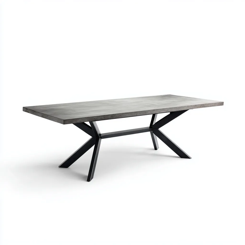 Mesa de jardín - metal - madera - 210x95x75 cm - gris-negro - estilo moderno-Bamboogonest