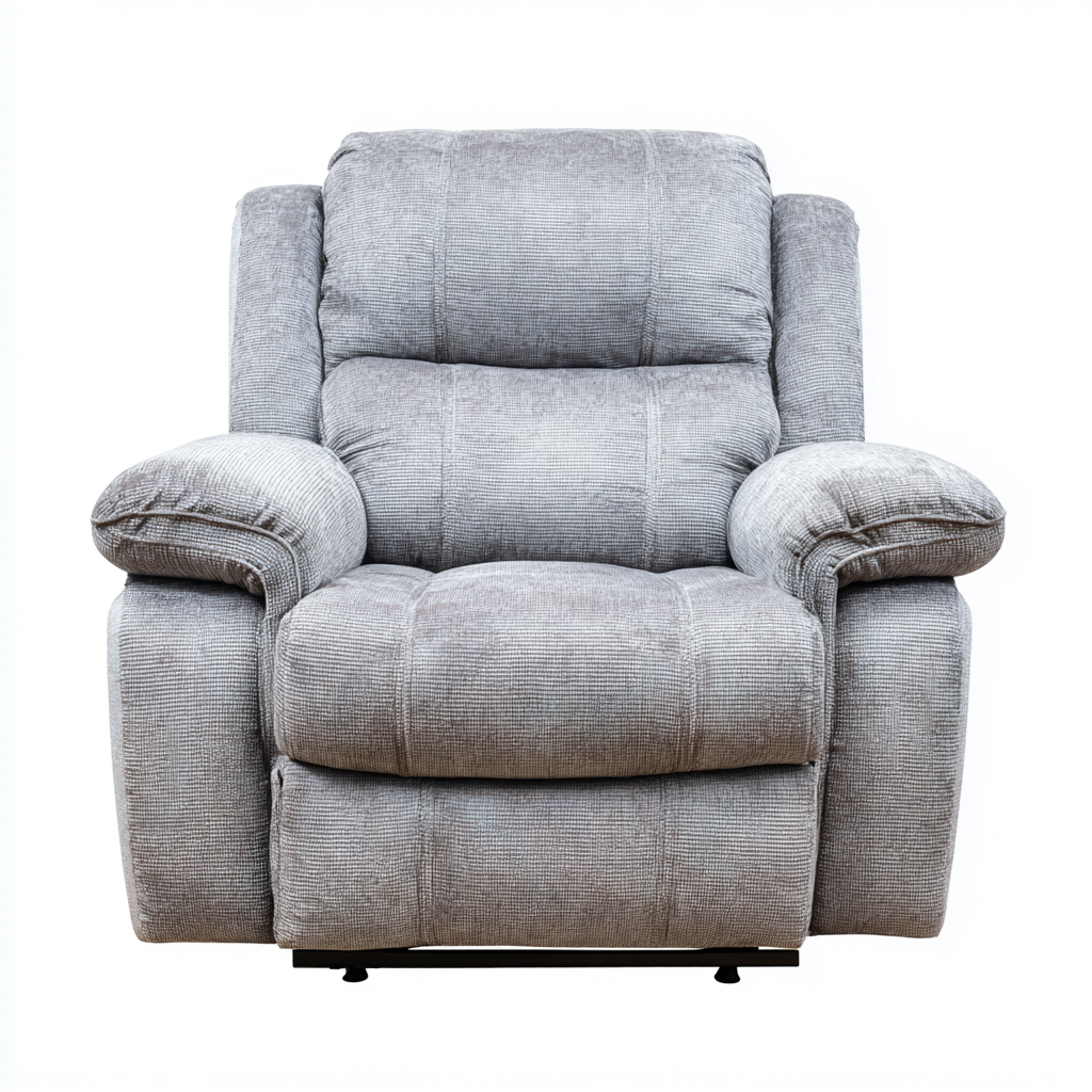 Sillón reclinable - tela - 102x98x103 cm - gris - diseño moderno-Bamboogonest