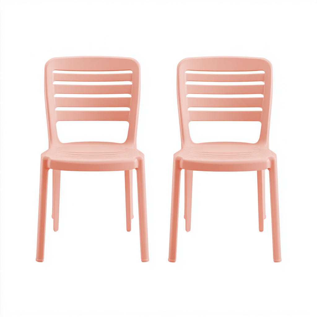 Silla de jardín - plástico - 44x50x82 cm - rosa claro - diseño contemporáneo-Bamboogonest