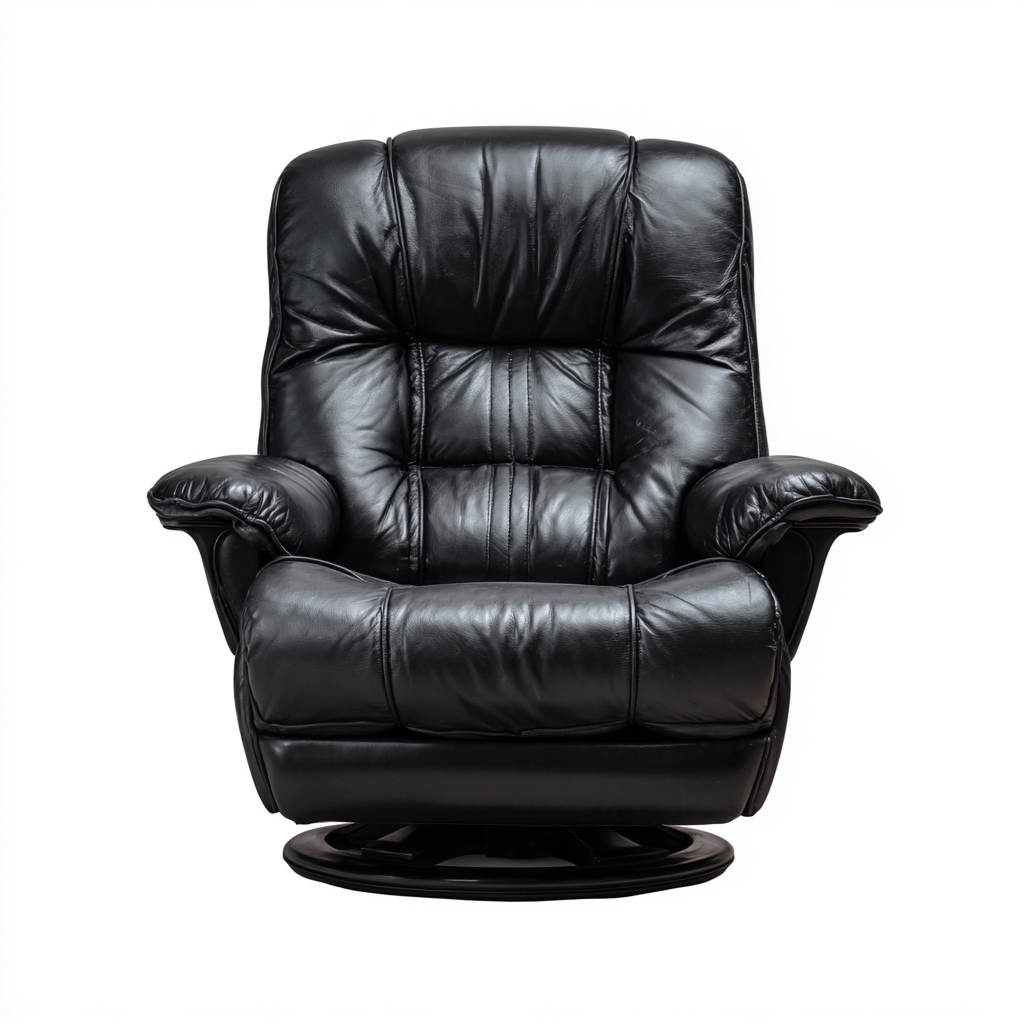 Sillón reclinable - cuero sintético - 101x96x108 cm - negro - diseño moderno-Bamboogonest