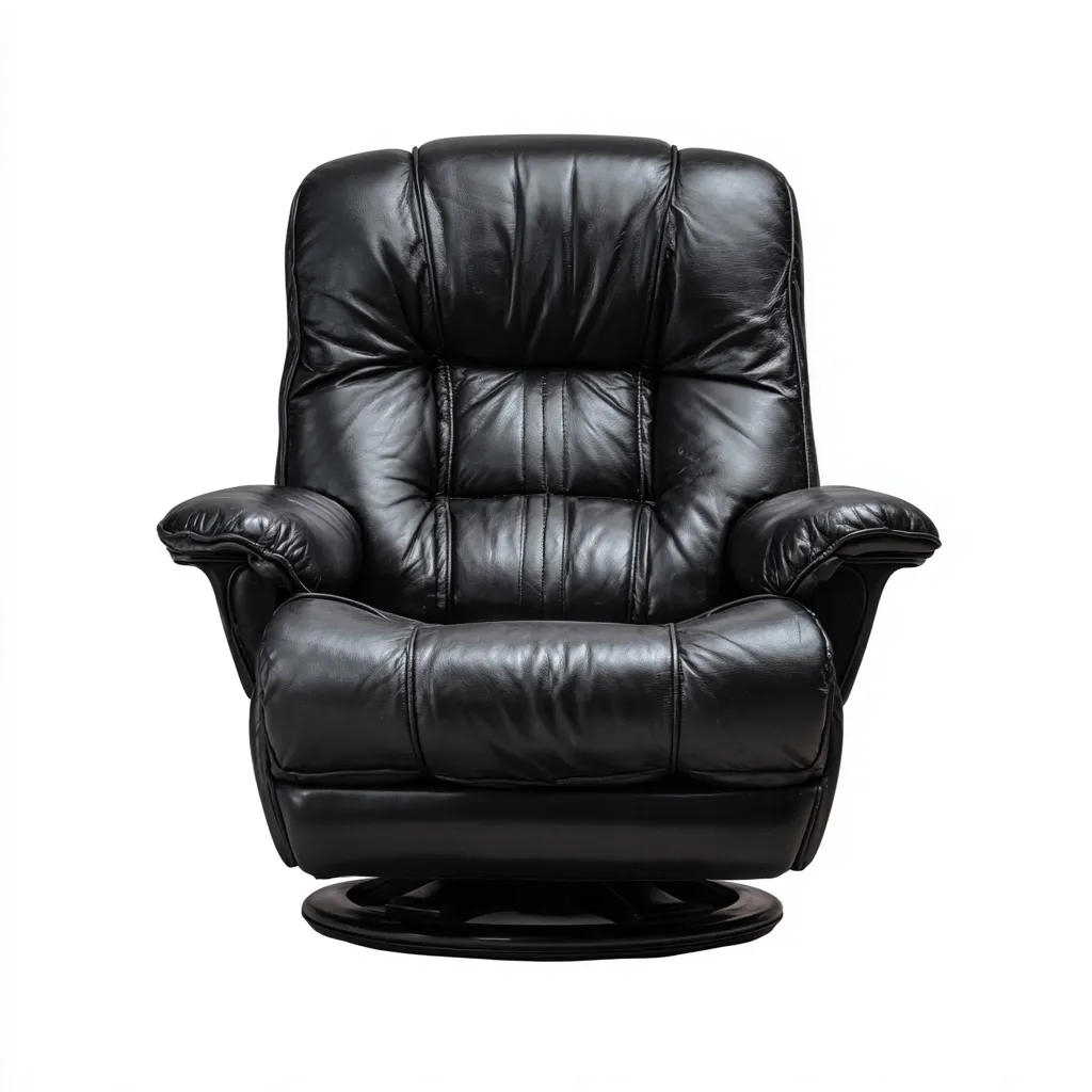 Sillón reclinable - cuero sintético - 101x96x108 cm - negro - diseño moderno-Bamboogonest