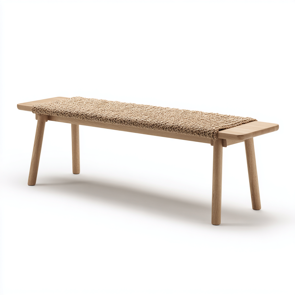 Banco de dormitorio - madera-fibra - 120x32x45 cm - natural - diseño minimalista-Bamboogonest