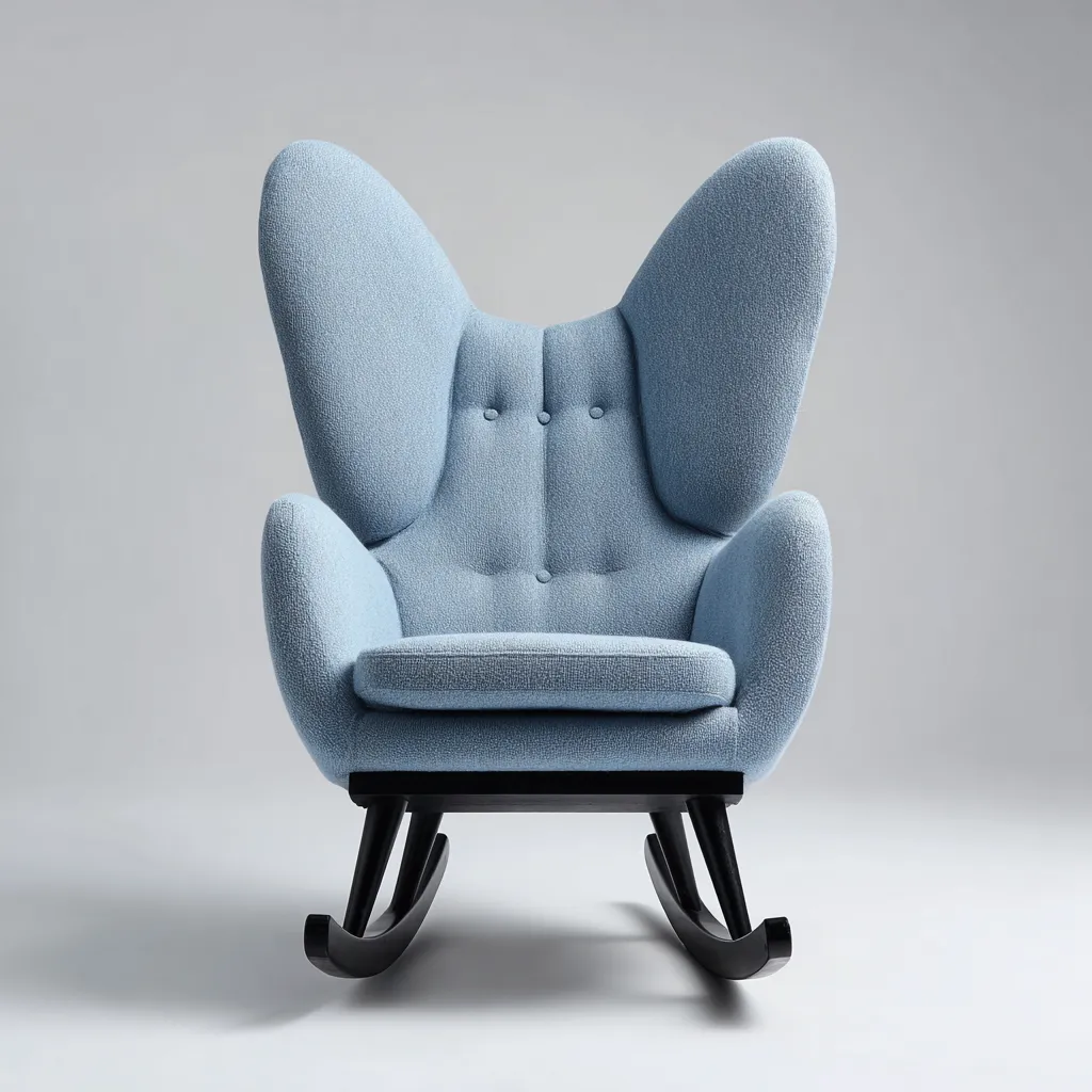 Mecedora - tela - 95x80x105 cm - azul claro - estilo moderno-Bamboogonest