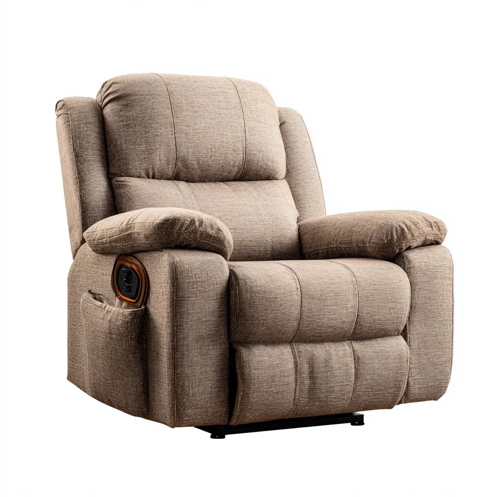 Sillón reclinable - tela - 100x95x100 cm - beige - diseño moderno-Bamboogonest