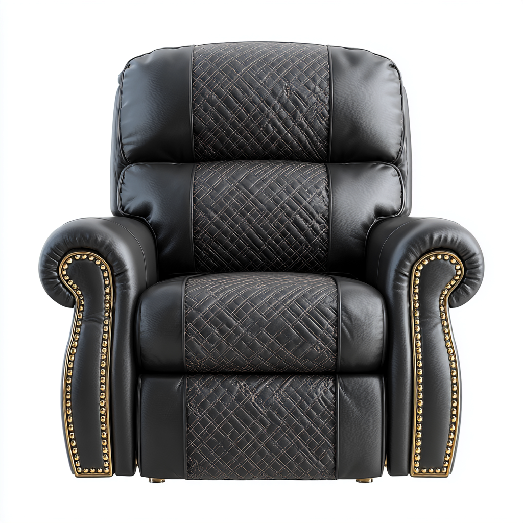 Sillón reclinable - cuero sintético - 106x100x112 cm - negro - diseño clásico-Bamboogonest
