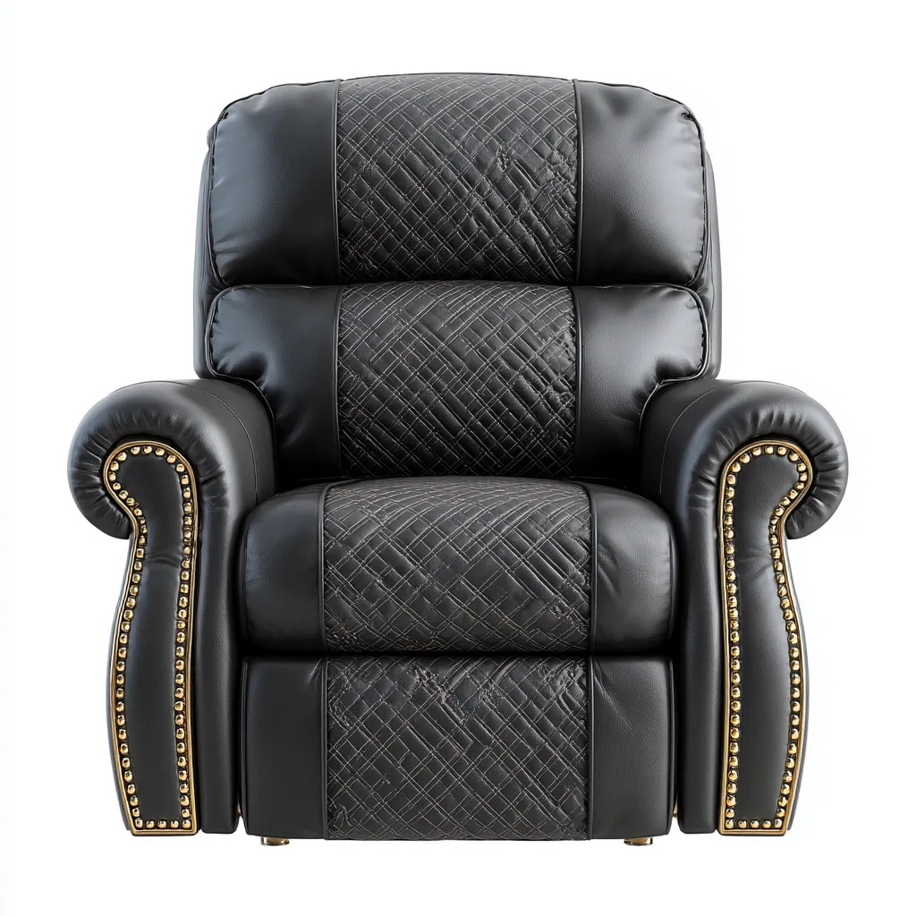 Sillón reclinable - cuero sintético - 106x100x112 cm - negro - diseño clásico-Bamboogonest