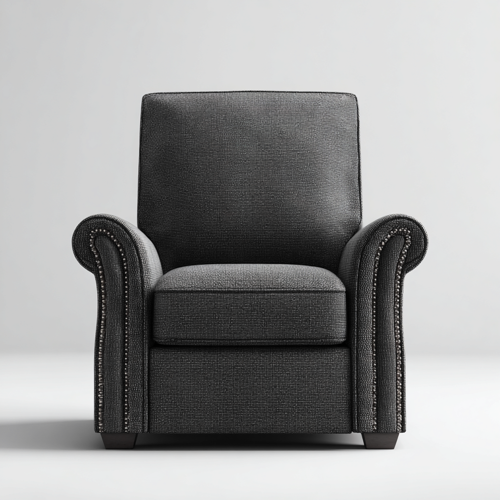 Sillón reclinable - tela - 95x90x105 cm - gris oscuro - estilo clásico-Bamboogonest