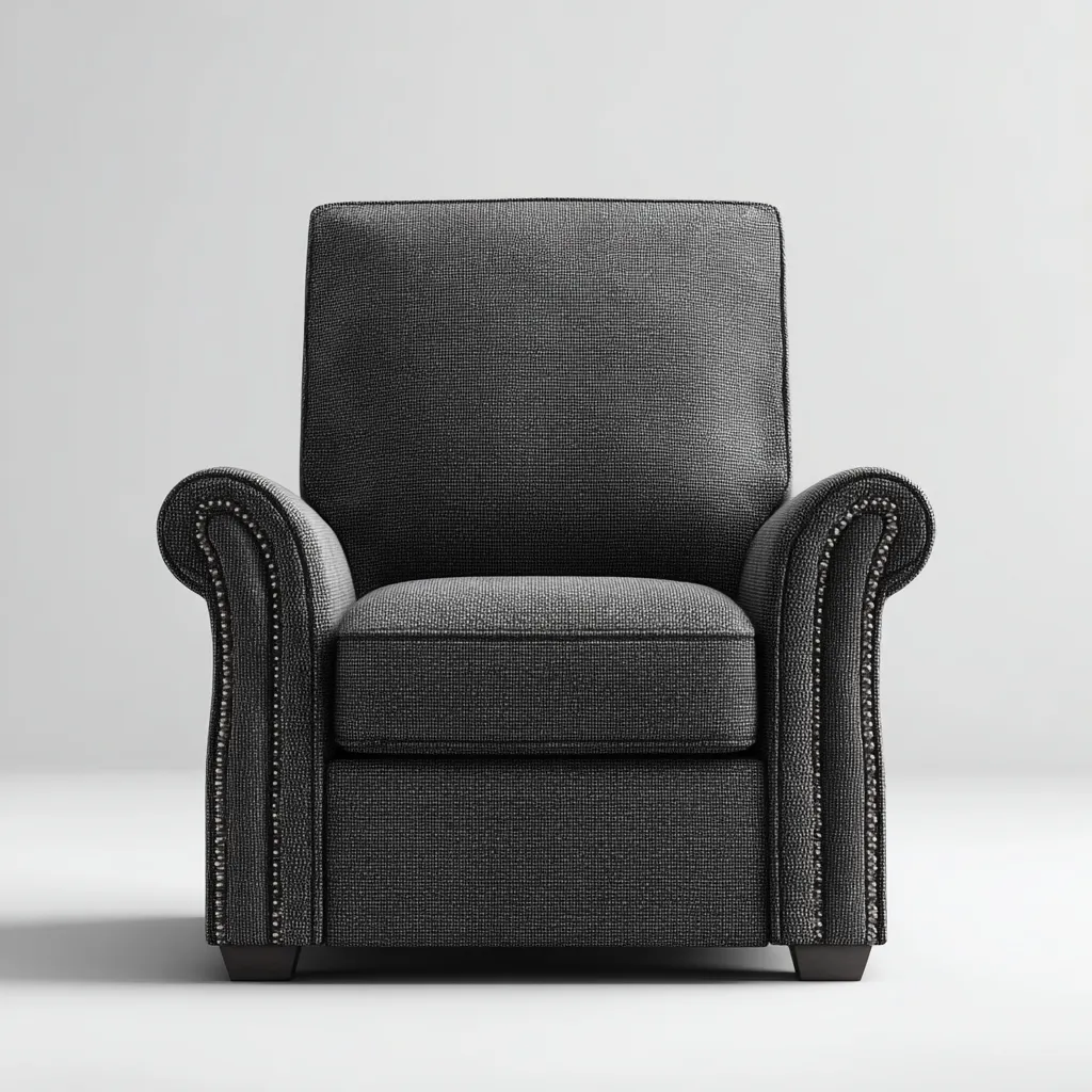 Sillón reclinable - tela - 95x90x105 cm - gris oscuro - estilo clásico-Bamboogonest