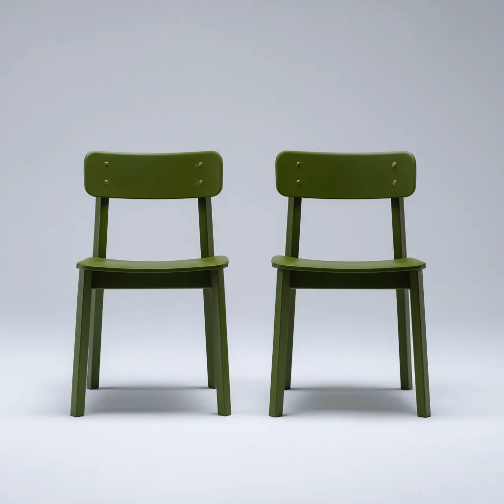 Silla de jardín - madera - 45x42x80 cm - verde - diseño moderno funcional-Bamboogonest