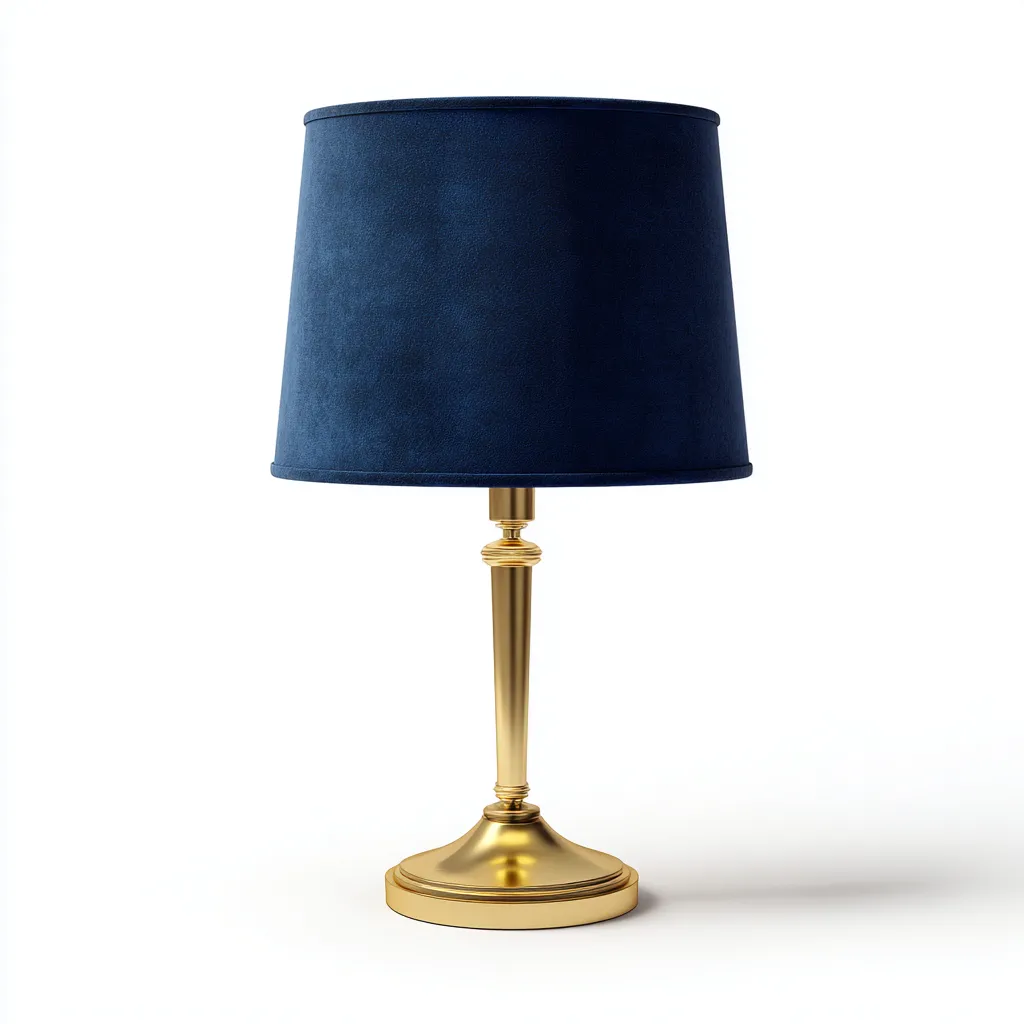 Lámpara de mesa - metal - tejido - 28x52 cm - azul - diseño clásico-Bamboogonest