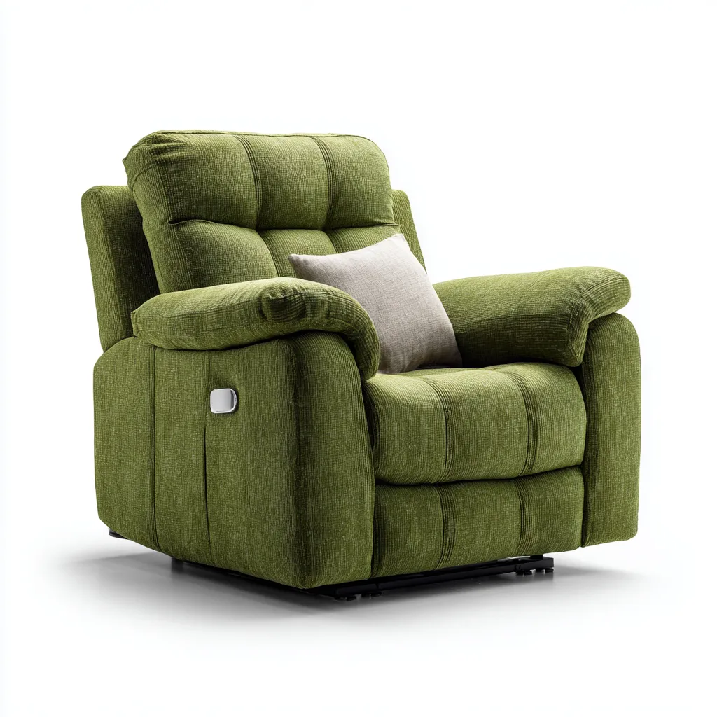 Sillón reclinable - tela - 95x90x105 cm - verde - diseño moderno-Bamboogonest