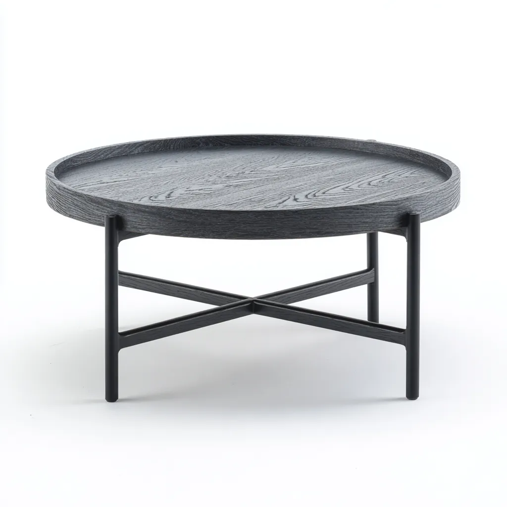 Mesa de centro - metal - 78x40 cm - gris - diseño moderno minimalista-Bamboogonest