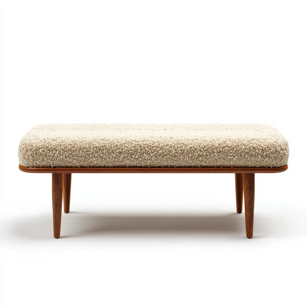 Banco de dormitorio - madera-tela - 108x37x46 cm - beige-madera - diseño contemporáneo-Bamboogonest