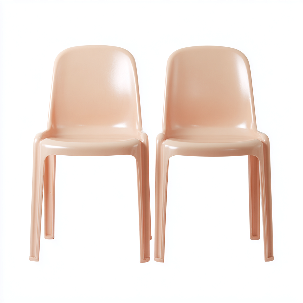 Silla de jardín - plástico - 44x49x81 cm - rosa claro - diseño contemporáneo-Bamboogonest