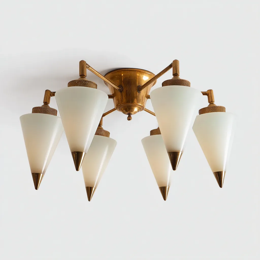 Lámpara de techo - metal-cristal - 62x32 cm - dorado-blanco cálido - estilo decorativo clásico-Bamboogonest