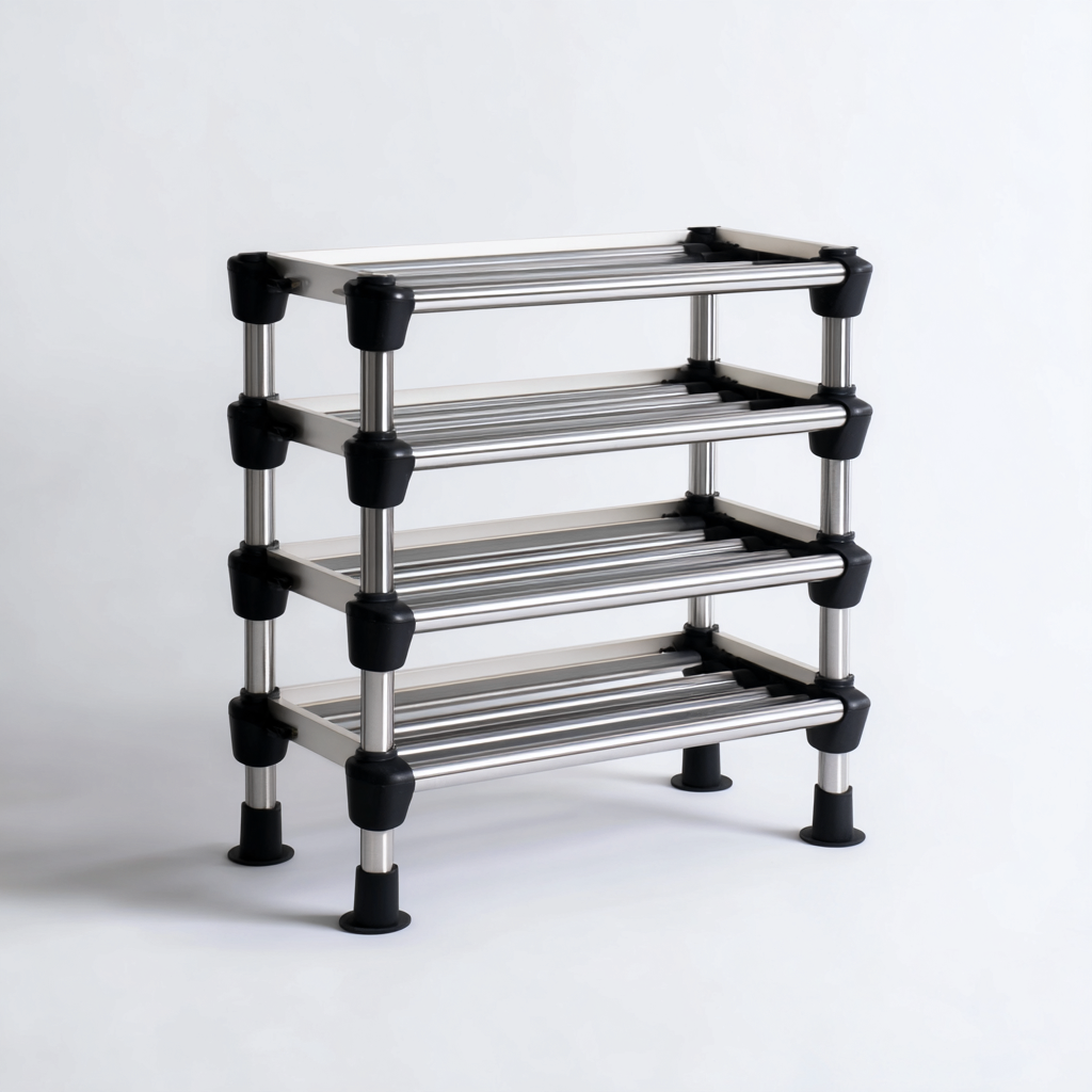 Zapatero-acero inoxidable-65x26x72 cm-plateado-diseno moderno-Bamboogonest