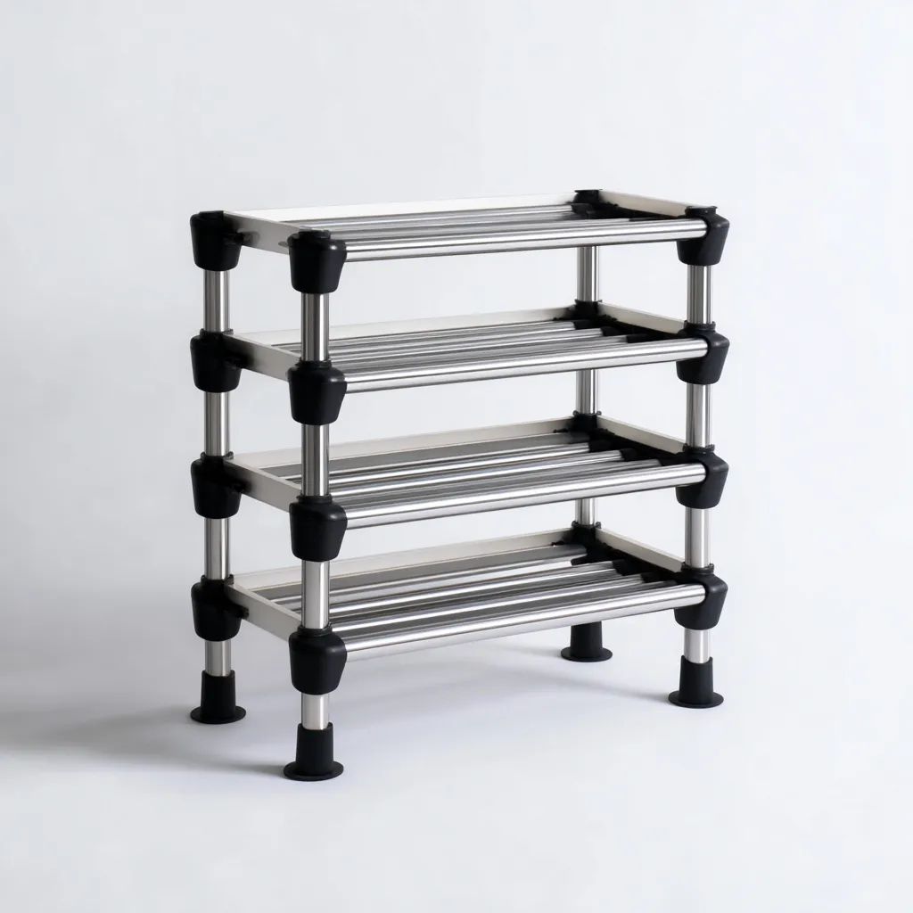 Zapatero-acero inoxidable-65x26x72 cm-plateado-diseno moderno-Bamboogonest