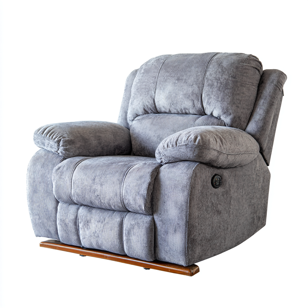 Sillón reclinable - tela - 101x97x102 cm - gris - diseño moderno-Bamboogonest