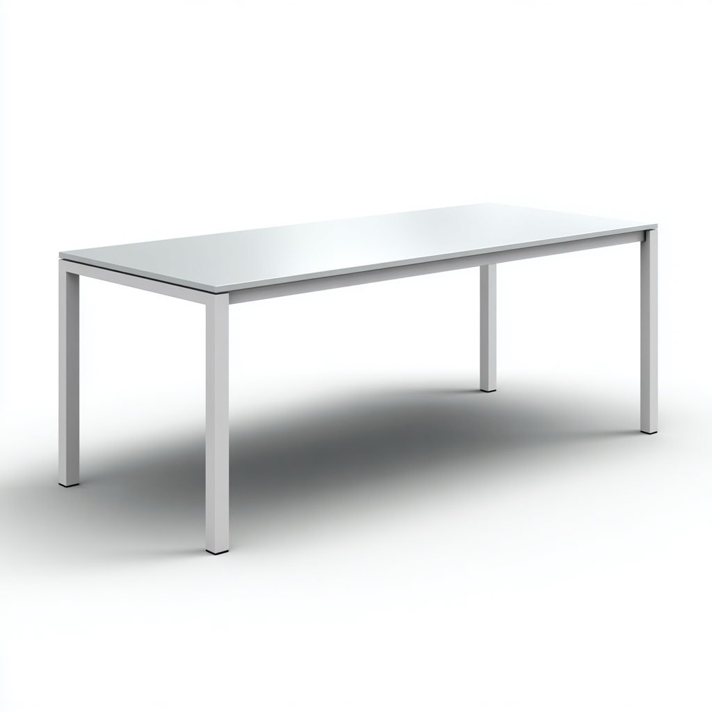 Mesa de jardín - metal - 180x85x75 cm - blanco - diseño moderno minimalista-Bamboogonest
