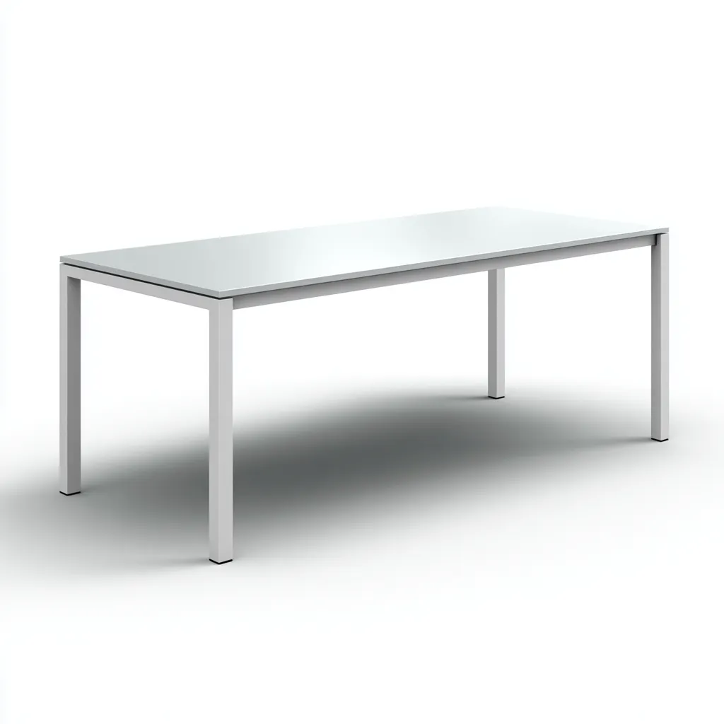 Mesa de jardín - metal - 180x85x75 cm - blanco - diseño moderno minimalista-Bamboogonest