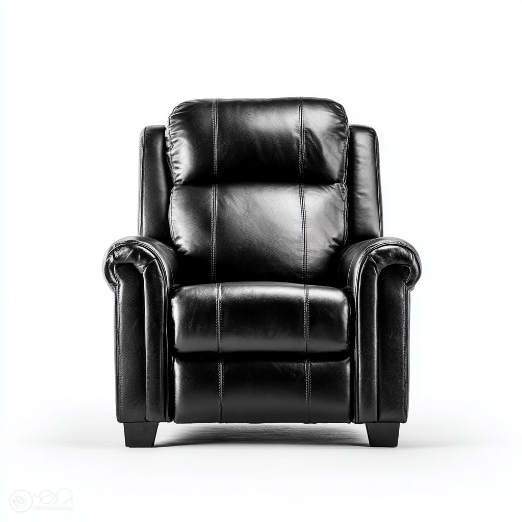 Sillón reclinable - cuero sintético - 100x94x107 cm - negro - diseño clásico-Bamboogonest