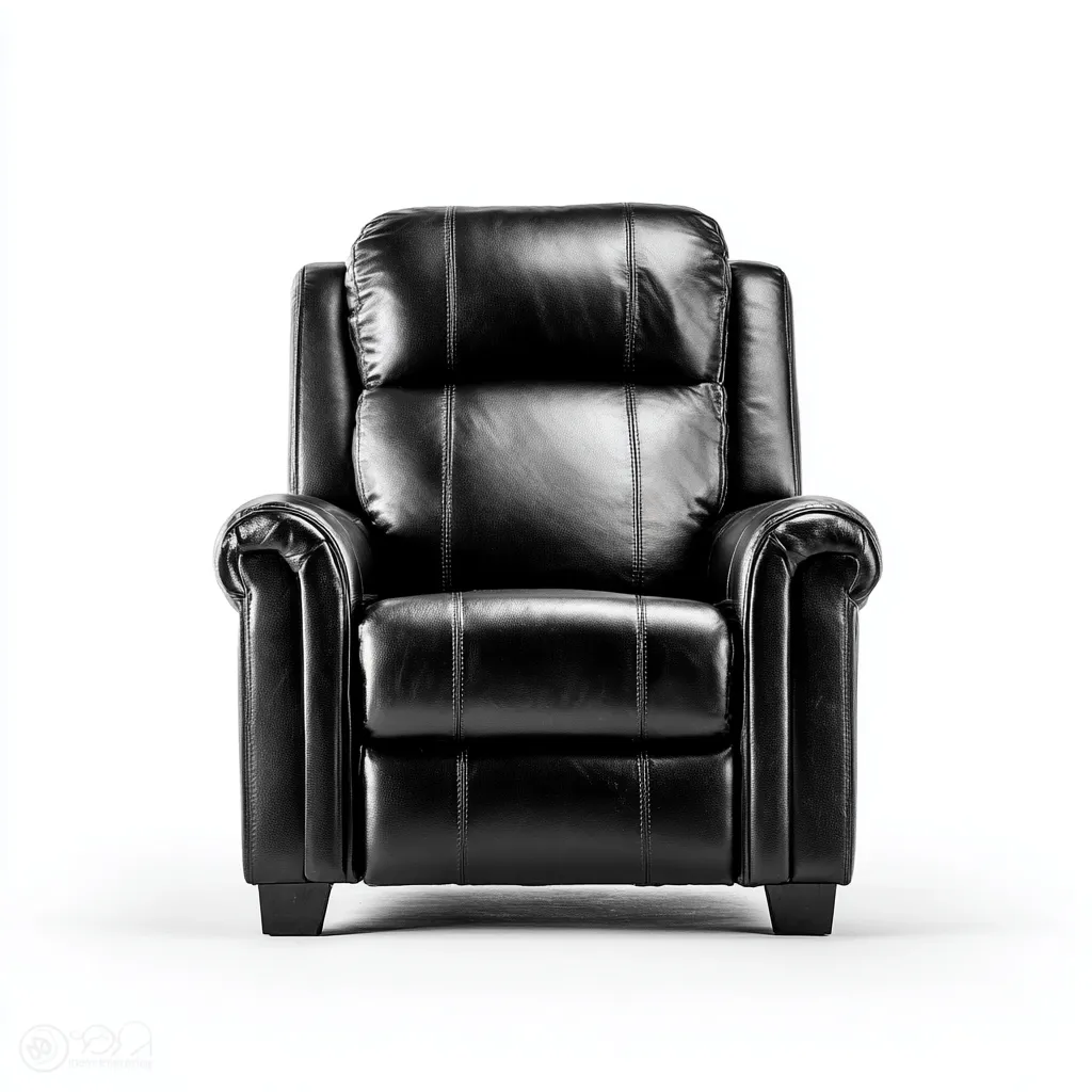 Sillón reclinable - cuero sintético - 100x94x107 cm - negro - diseño clásico-Bamboogonest