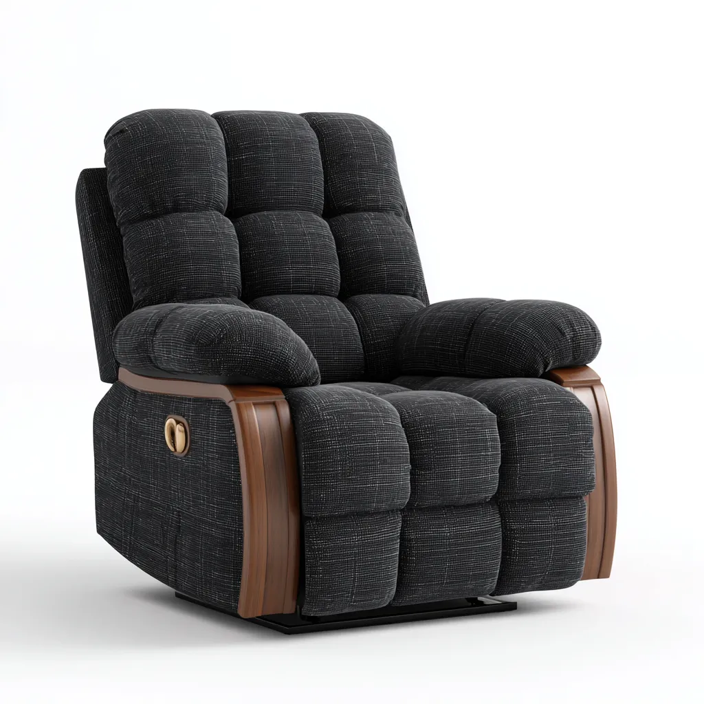 Sillón reclinable - tela - 106x100x104 cm - negro - diseño moderno-Bamboogonest