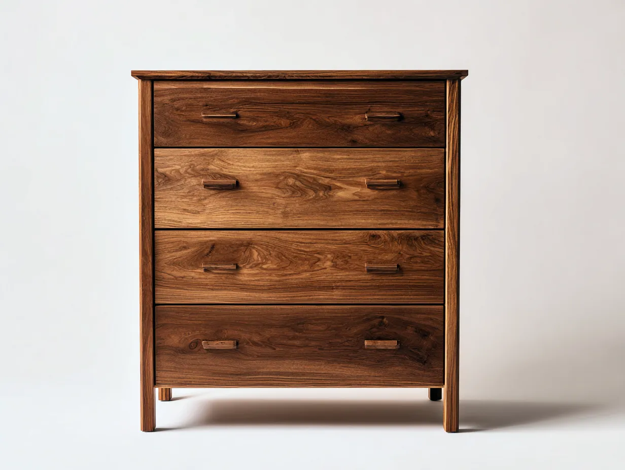 Cassettiera-Legno massello-96x48x98 cm-Noce naturale-Stile classico moderno-Cozymyhut