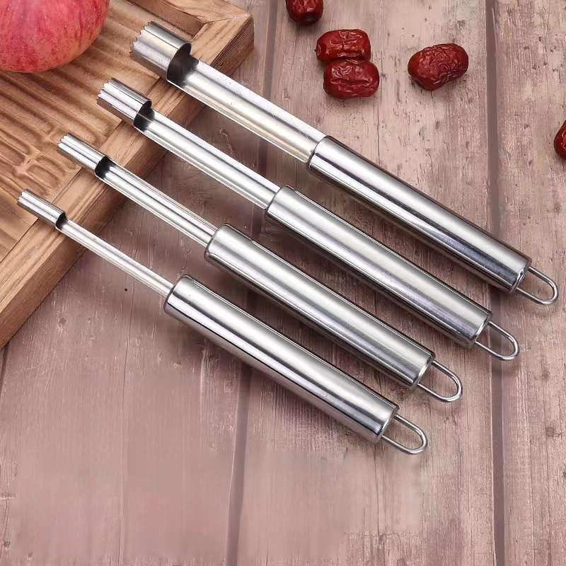Stainless steel fruit pitting tool
