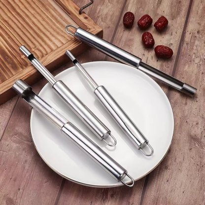 Stainless steel fruit pitting tool
