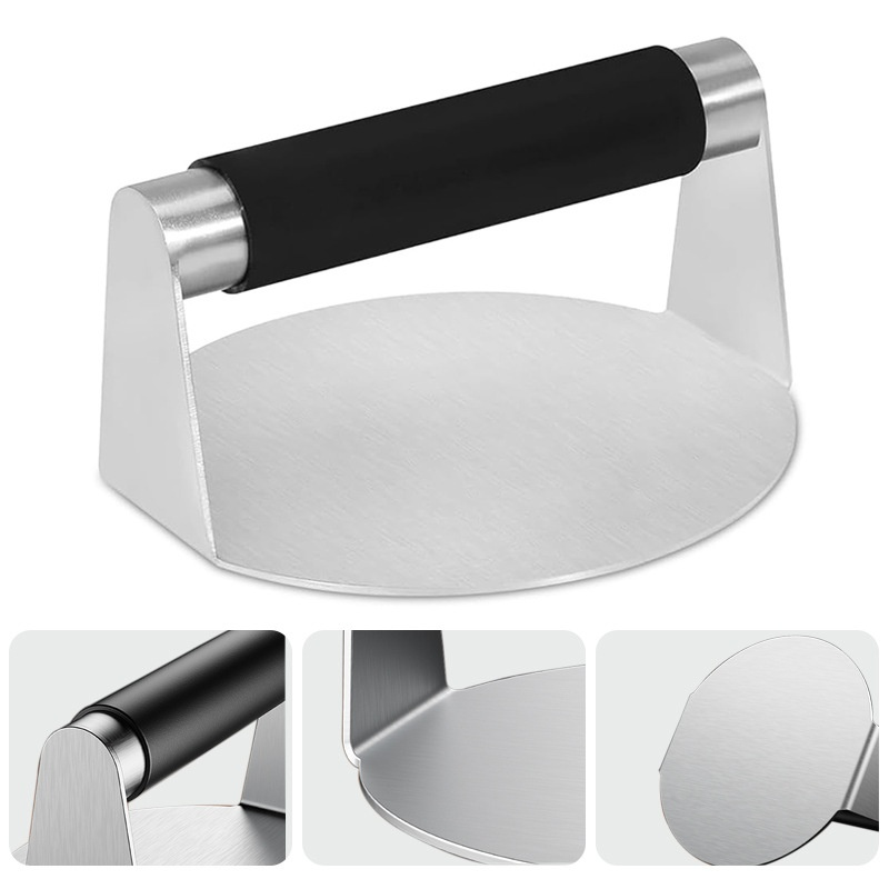 Stainless steel meat press