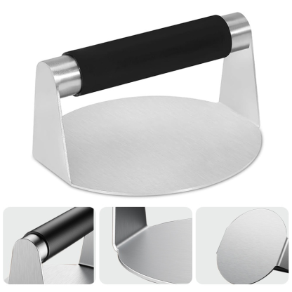 Stainless steel meat press