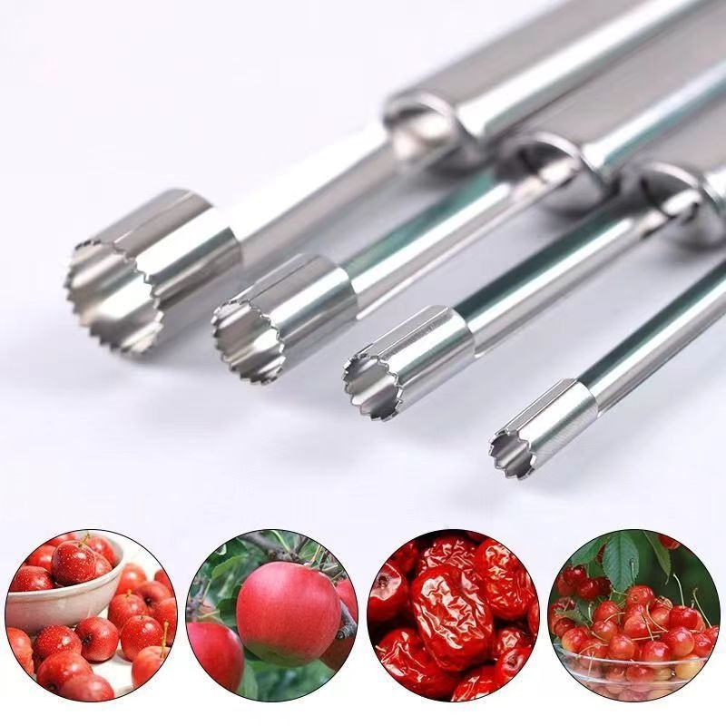 Stainless steel fruit pitting tool