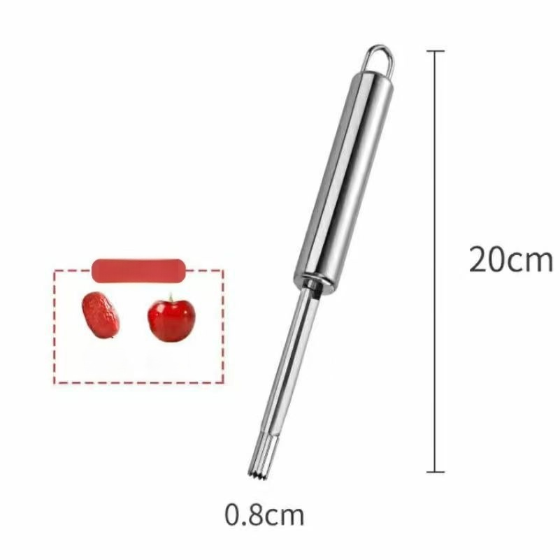 Stainless steel fruit pitting tool